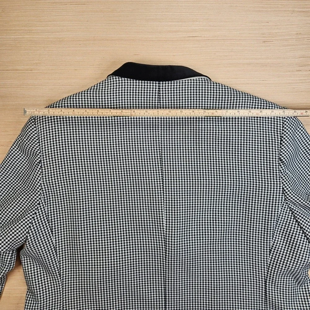 EJ‎ Samuel 3 Piece Suit Mens 54R 48x28 Black Houndstooth Velvet Trim M2692